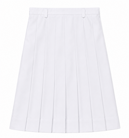 White Pleated School Uniform Skirt