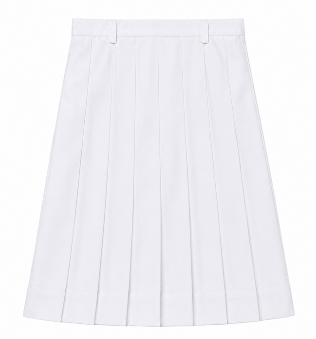 White Pleated School Uniform Skirt
