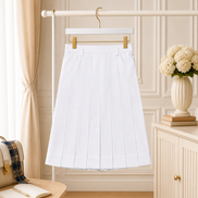 White Pleated School Uniform Skirt
