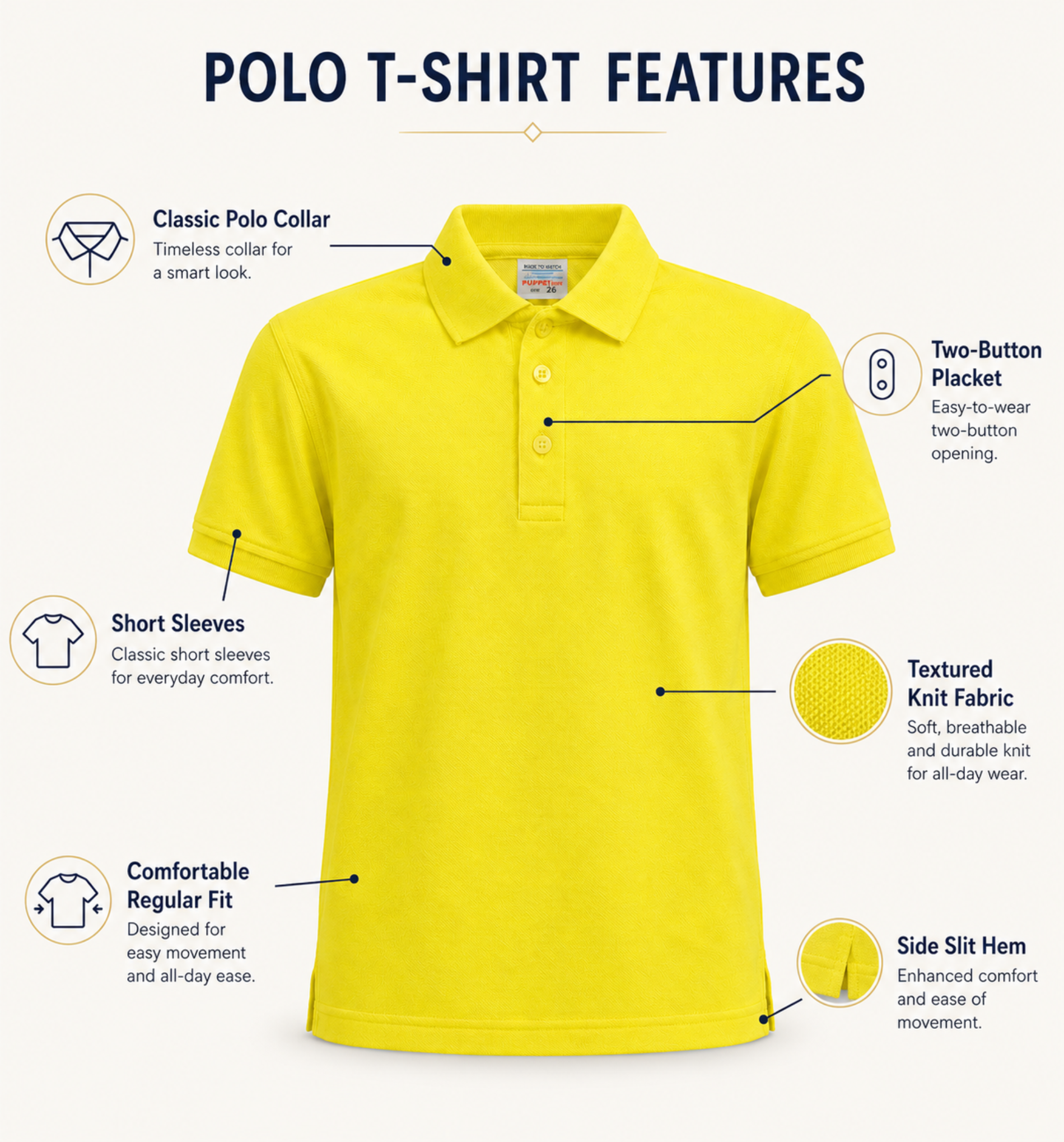 Yellow Polo Uniform T-Shirt