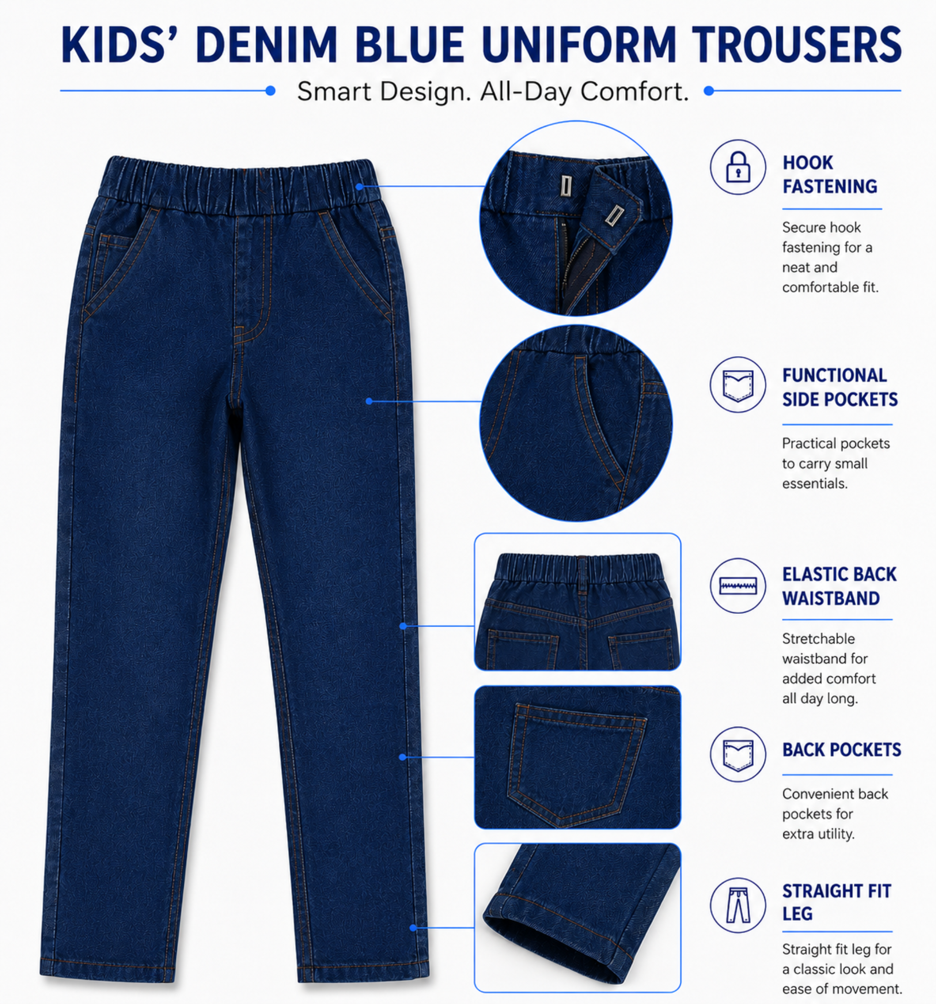 Blue Denim Uniform Jeans