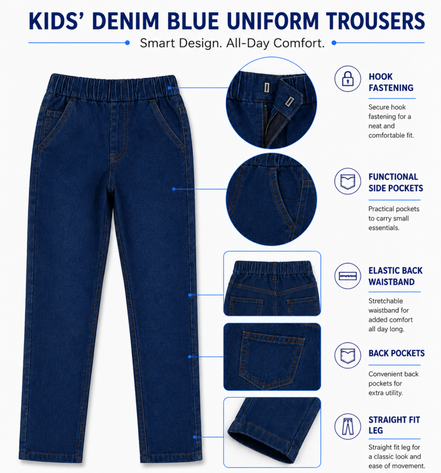 Blue Denim Uniform Jeans