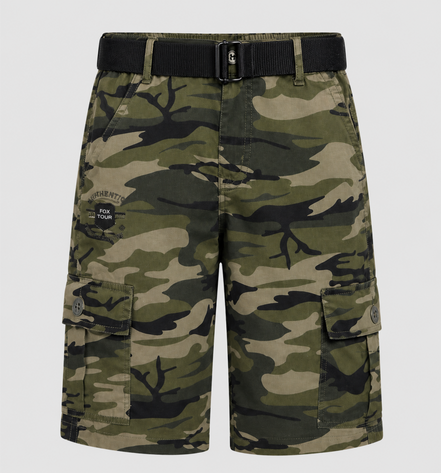 Boys’ Camouflage Cargo Bermuda Shorts with Belt