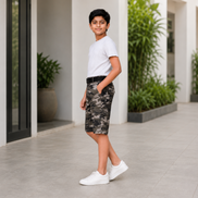 Boys’ Camouflage Cargo Bermuda Shorts with Belt