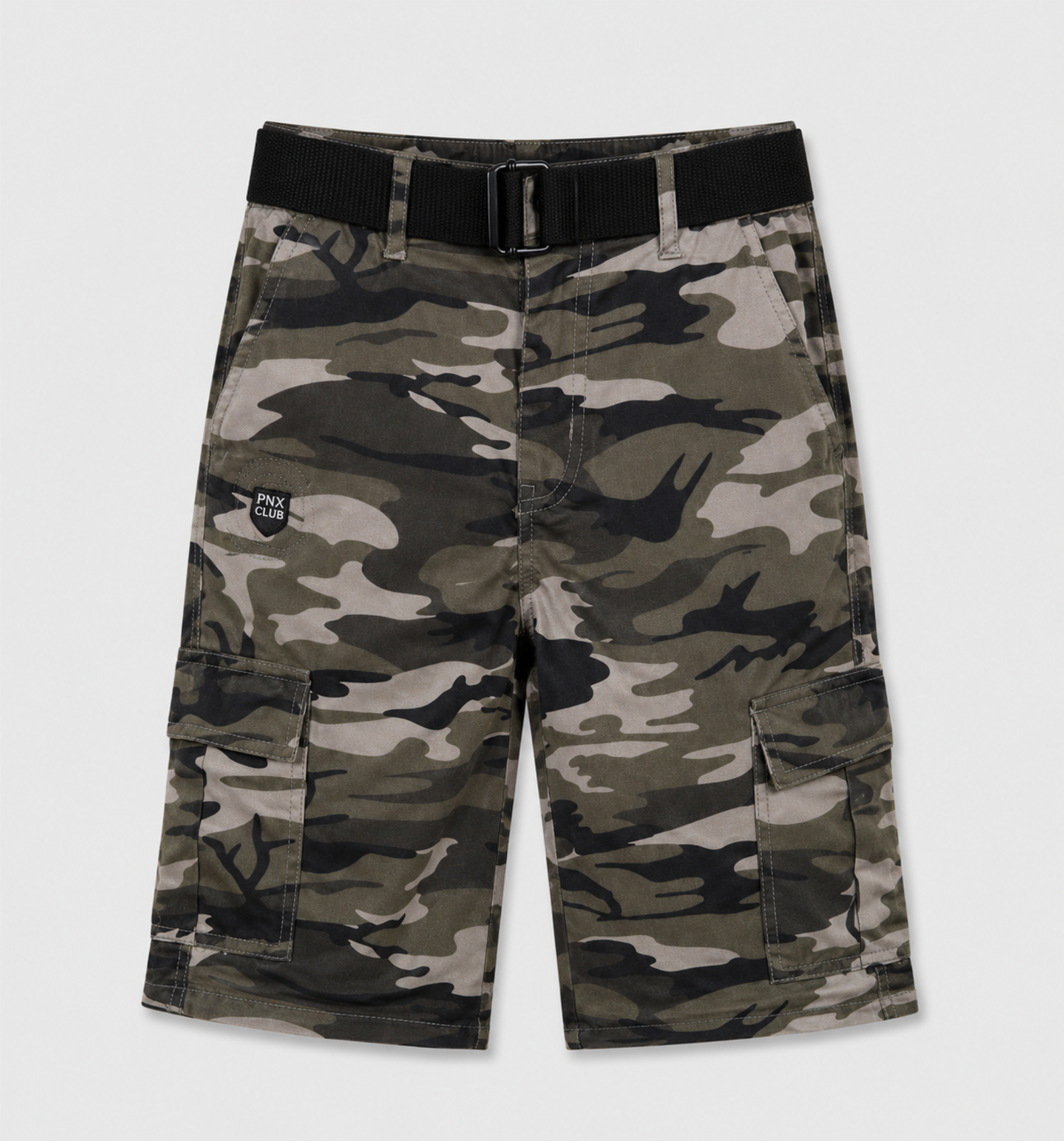 Boys’ Camouflage Cargo Bermuda Shorts with Belt