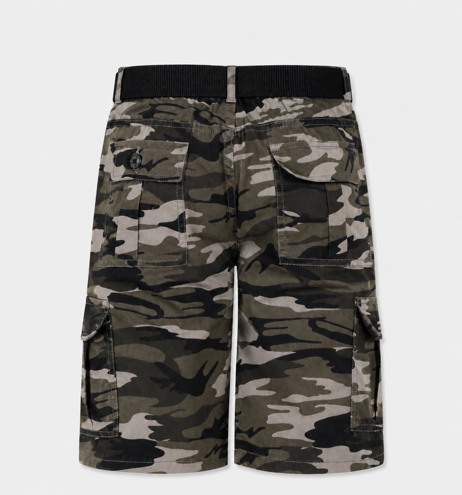 Boys’ Camouflage Cargo Bermuda Shorts with Belt