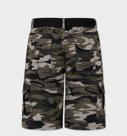 Boys’ Camouflage Cargo Bermuda Shorts with Belt
