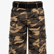 Boys’ Camouflage Cargo Bermuda Shorts with Belt
