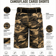 Boys’ Camouflage Cargo Bermuda Shorts with Belt