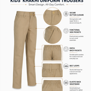 Khaki School Uniform Trousers