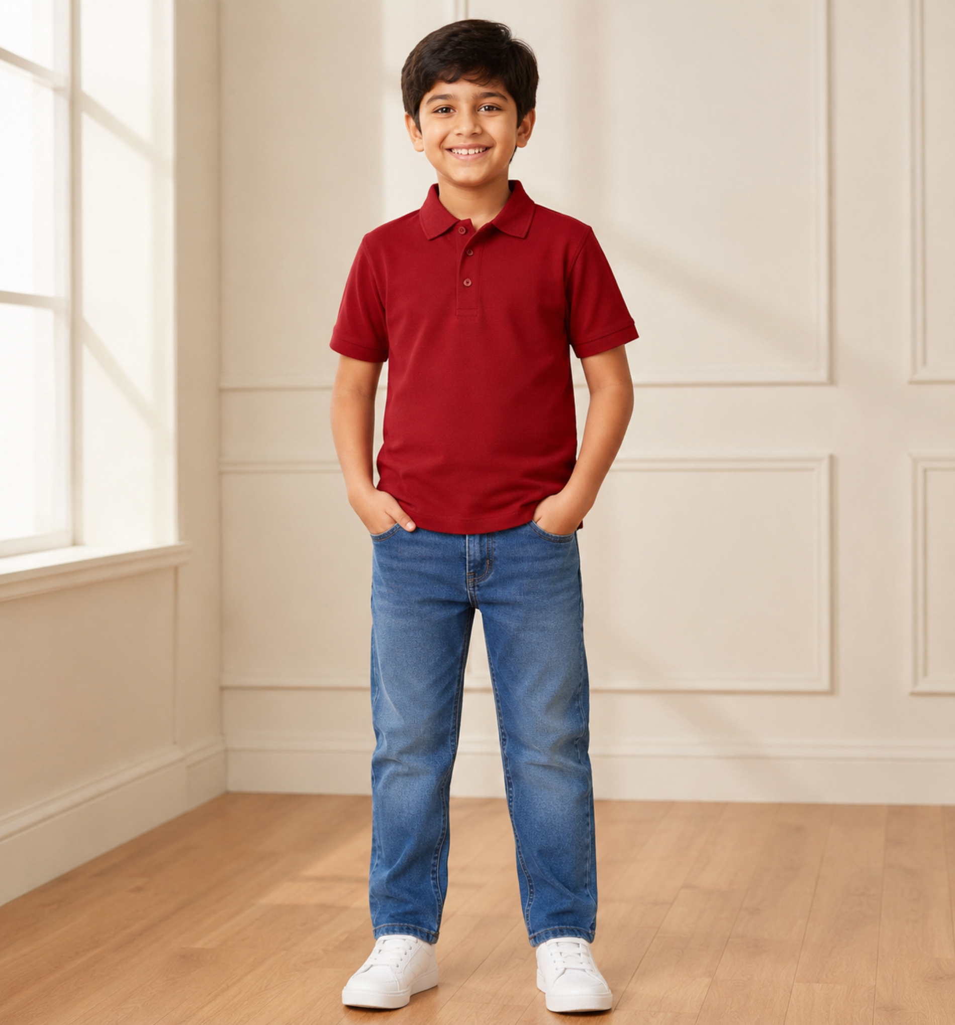 Maroon Polo Uniform T-Shirt