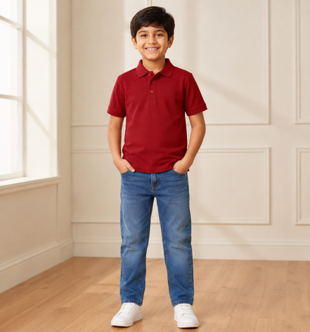 Maroon Polo Uniform T-Shirt