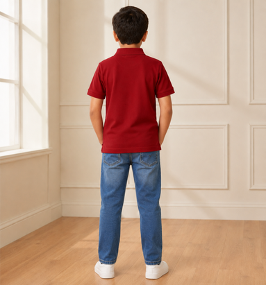 Maroon Polo Uniform T-Shirt