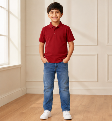 Maroon Polo Uniform T-Shirt