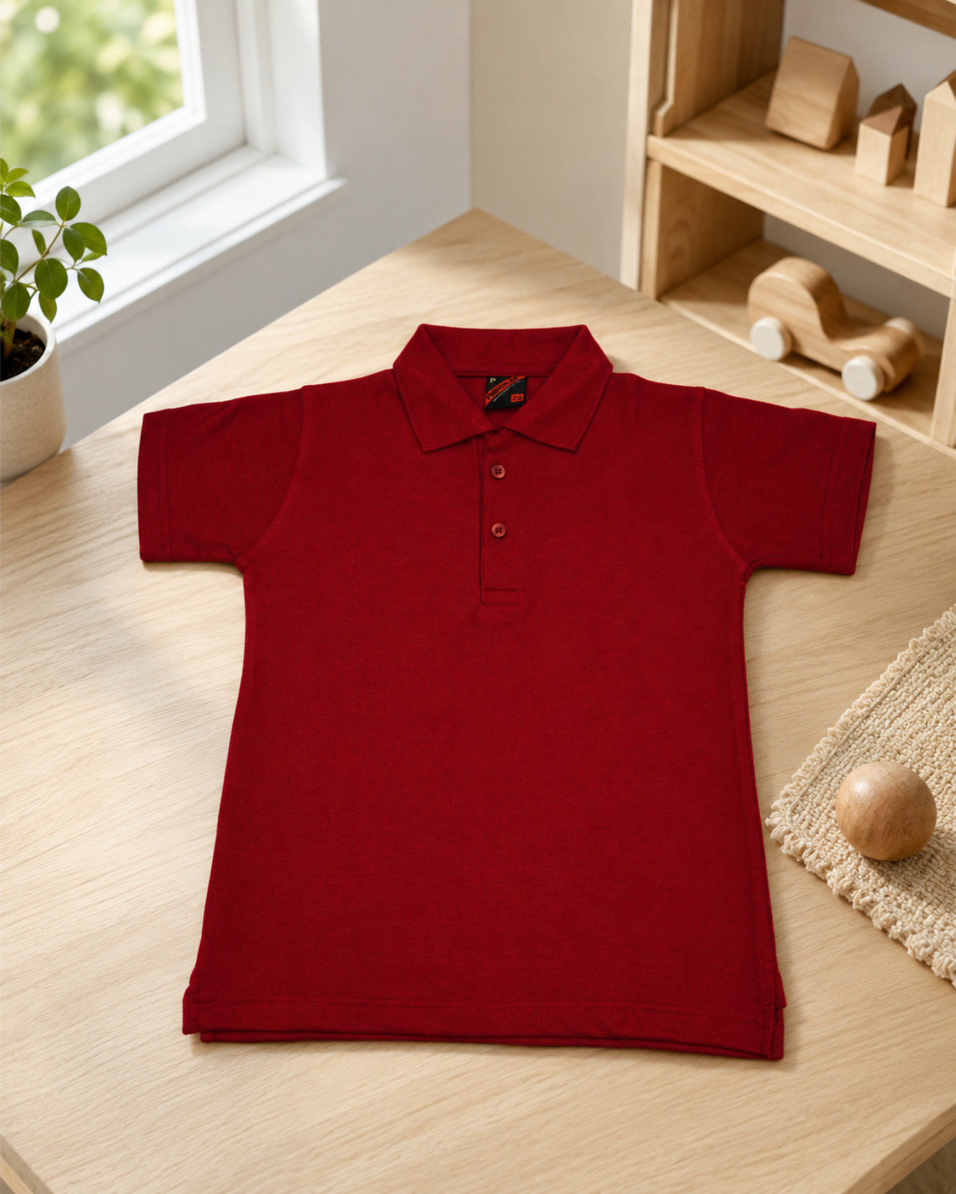 Maroon Polo Uniform T-Shirt