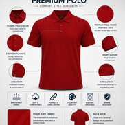 Maroon Polo Uniform T-Shirt