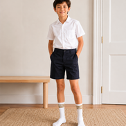 White School Socks with Fawn Stripes