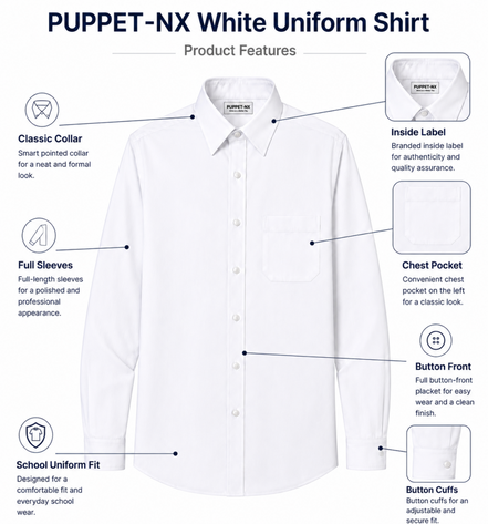 White Uniform Full Sleeves Shirt