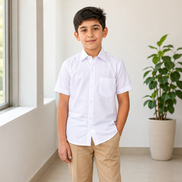 White Half-Sleeve School Uniform Shirt