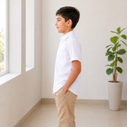 White Half-Sleeve School Uniform Shirt