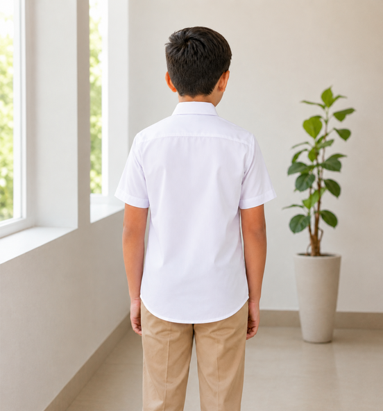 White Half-Sleeve School Uniform Shirt
