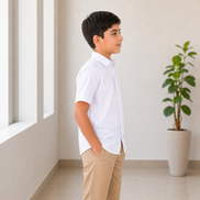 White Half-Sleeve School Uniform Shirt