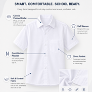 White Half-Sleeve School Uniform Shirt
