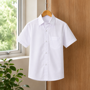 White Half-Sleeve School Uniform Shirt