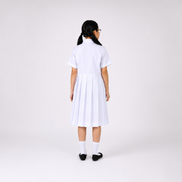 White Pleated School Uniform Frock