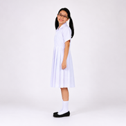 White Pleated School Uniform Frock