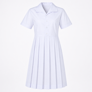 White Pleated School Uniform Frock