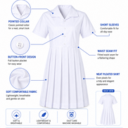White Pleated School Uniform Frock