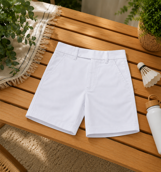 White School Uniform Shorts