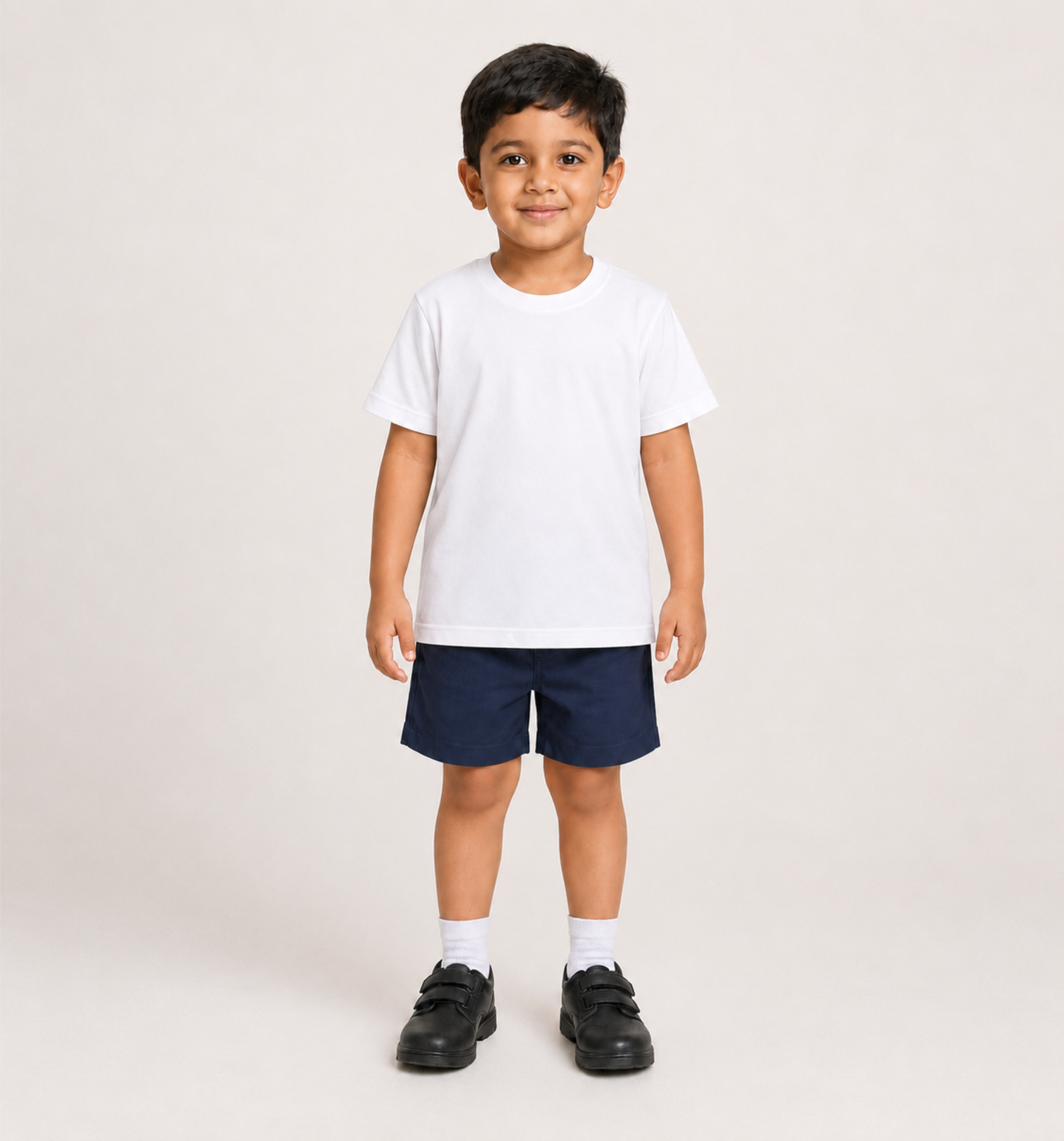 KG White Round-Neck Uniform T-Shirt