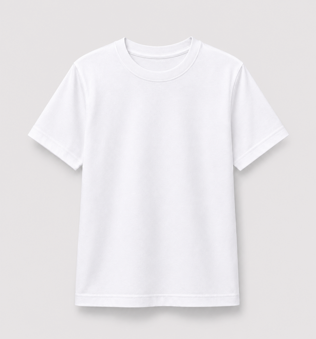 KG White Round-Neck Uniform T-Shirt