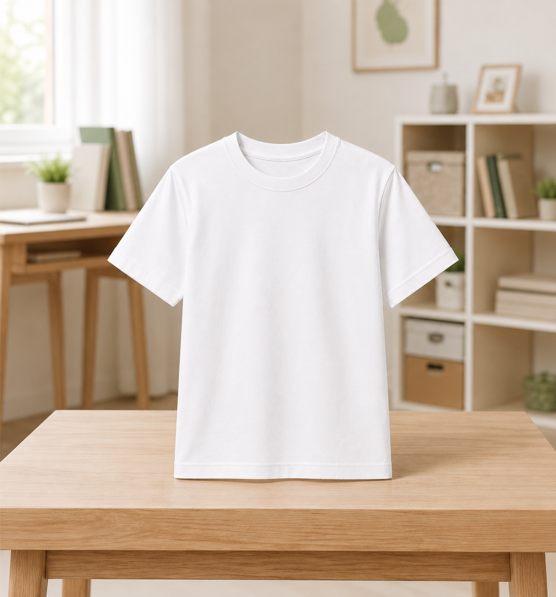KG White Round-Neck Uniform T-Shirt