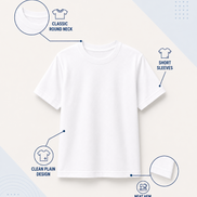 KG White Round-Neck Uniform T-Shirt