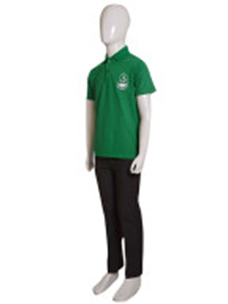 Green Collared T-Shirt for A-ONE School | Comfortable & Durable Kids' Uniform