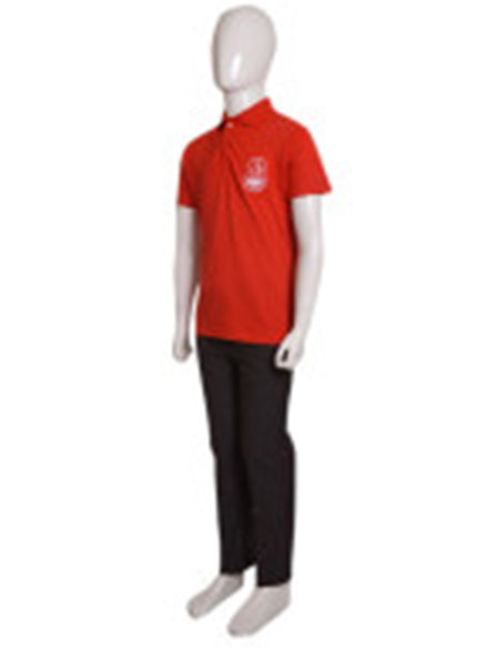 Red Collar T-Shirt for A-ONE School | Comfortable & Durable Kids' Uniform
