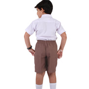 Comfortable Chocolate Brown Shorts with Elastic Waist and Pockets