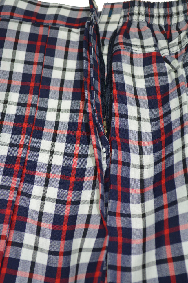 White Blue Checks Skirt